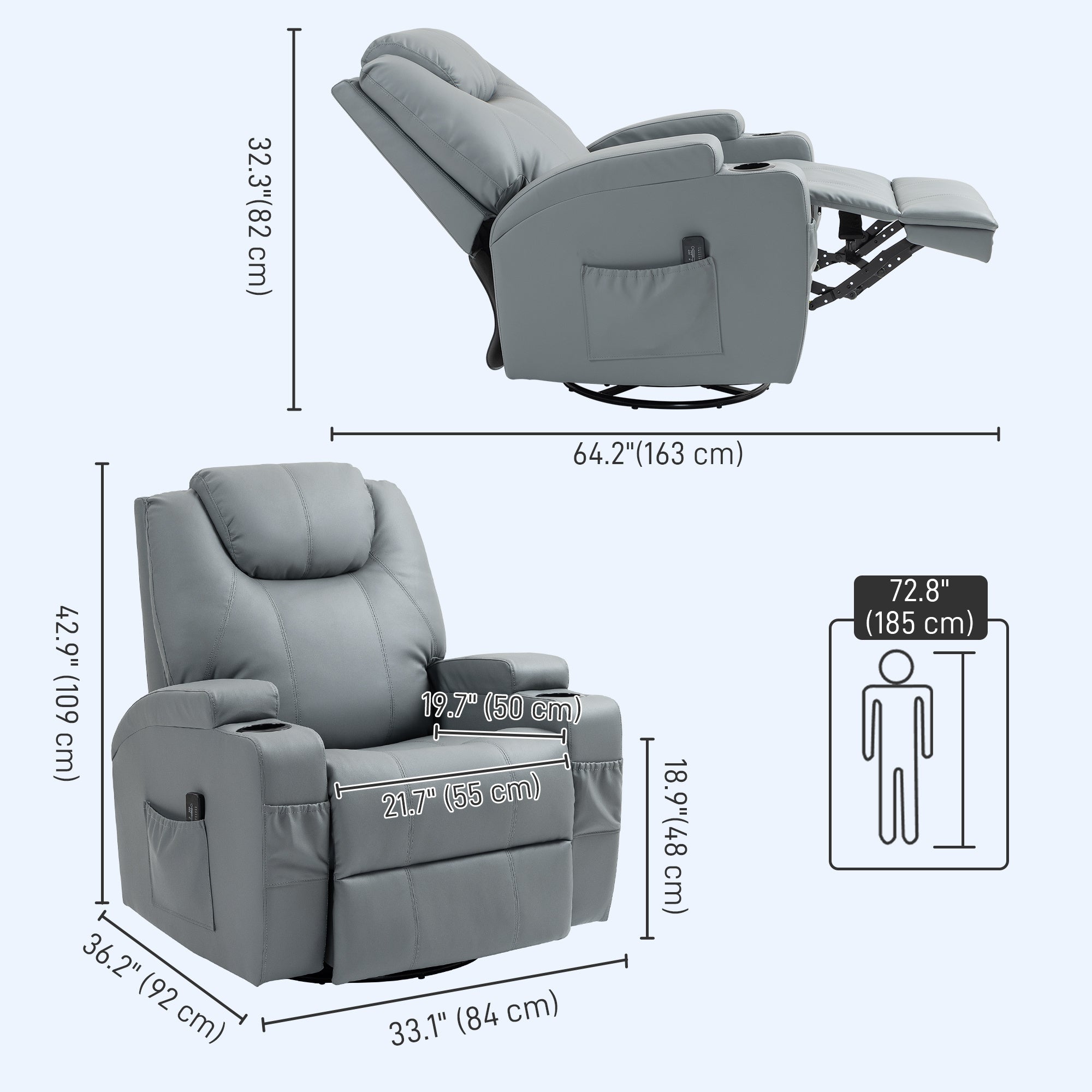 High-Density Comfort Massage Recliner