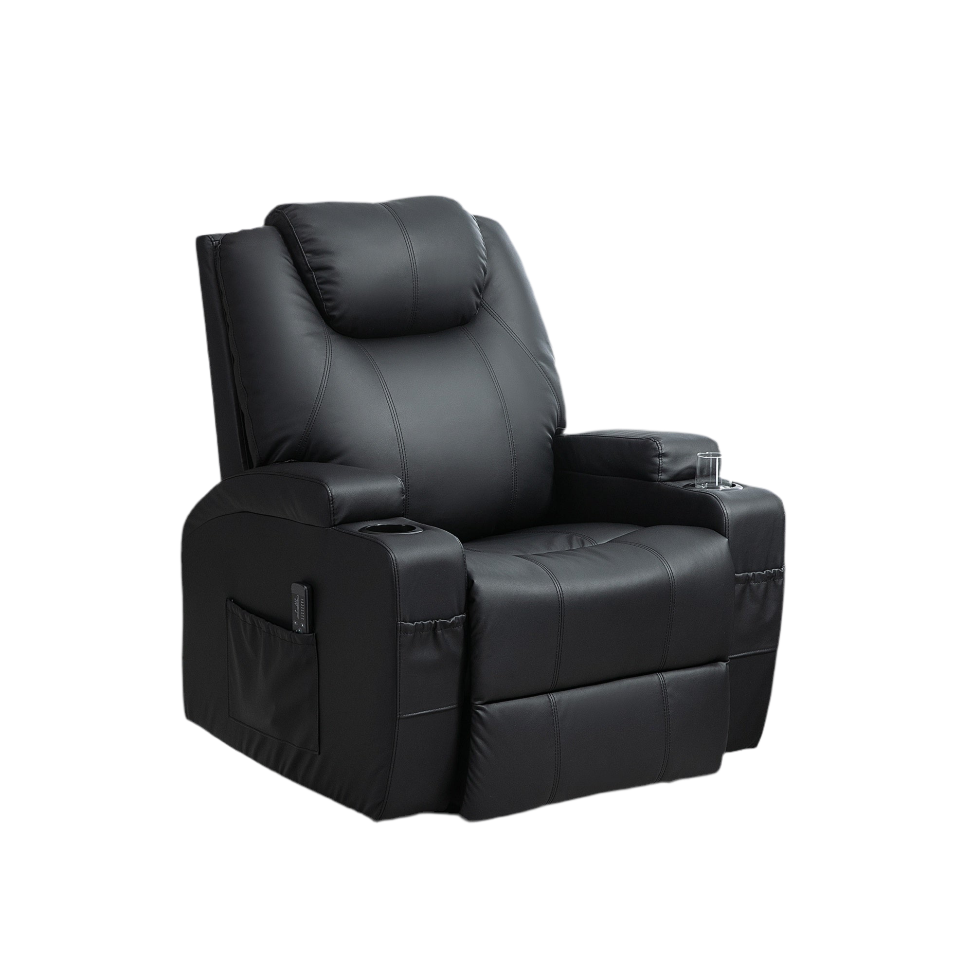 Obsidian Hide Recliner Chair with 8 Vibration Points