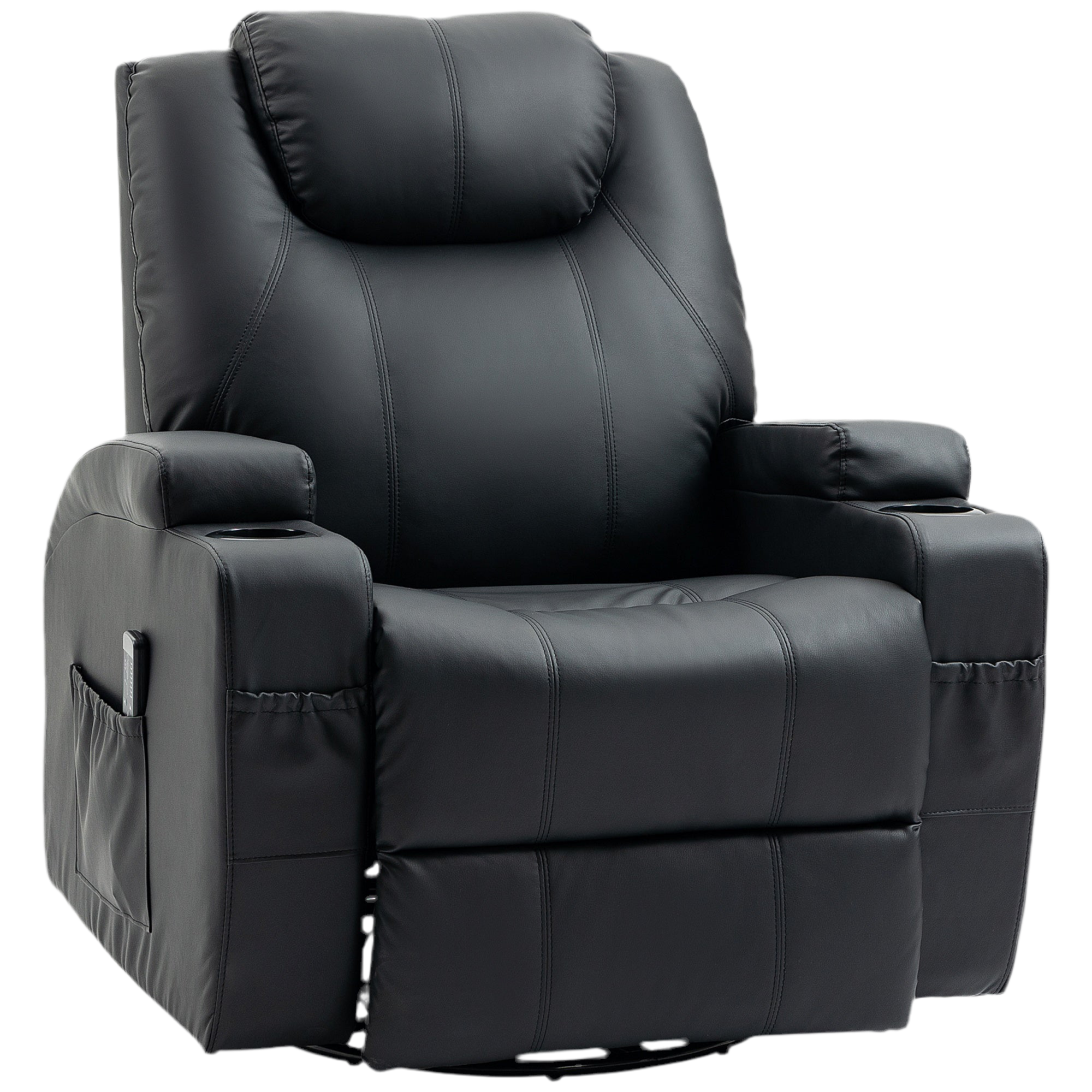 Obsidian Hide Recliner Chair with 8 Vibration Points