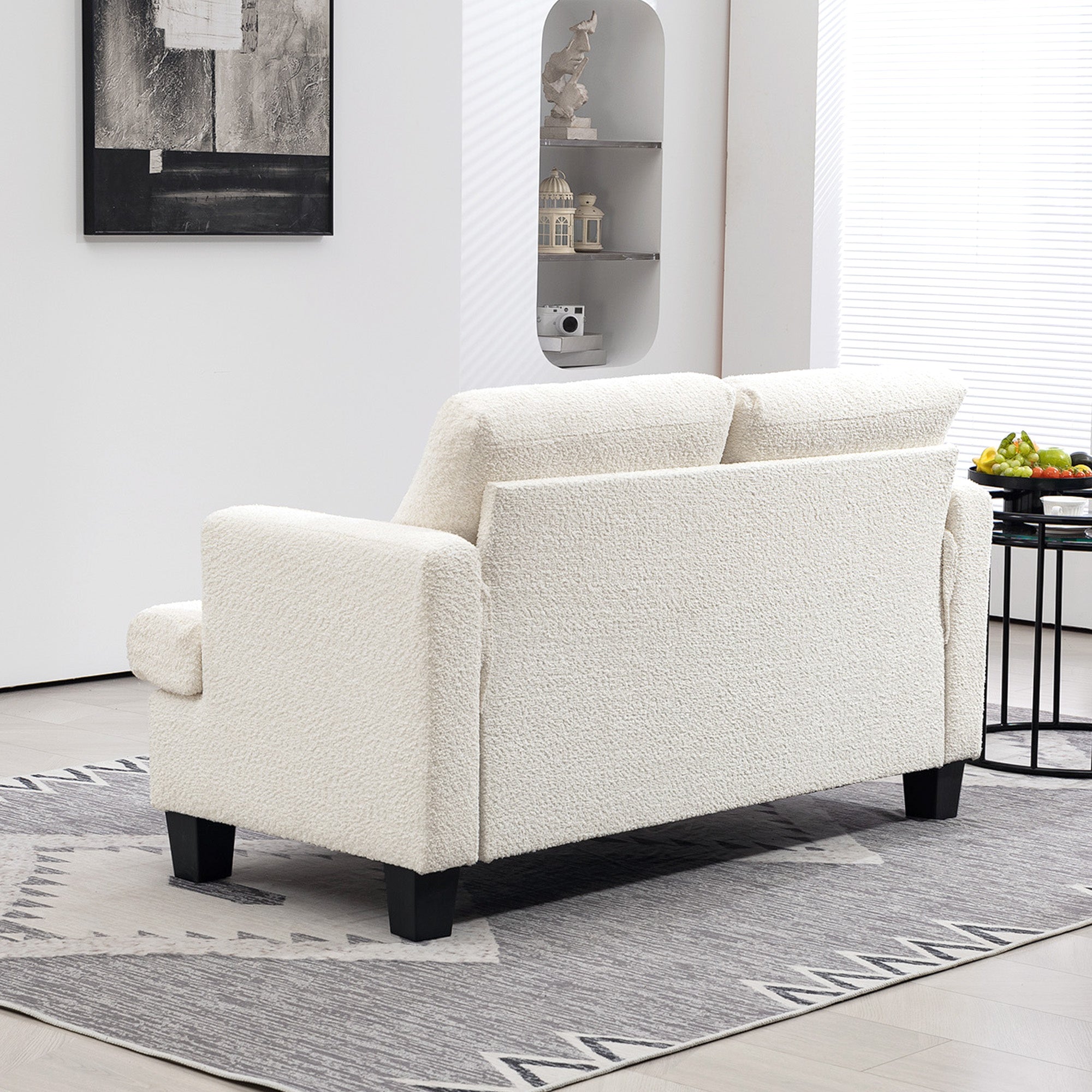The Cavallo White Loveseat Sofa