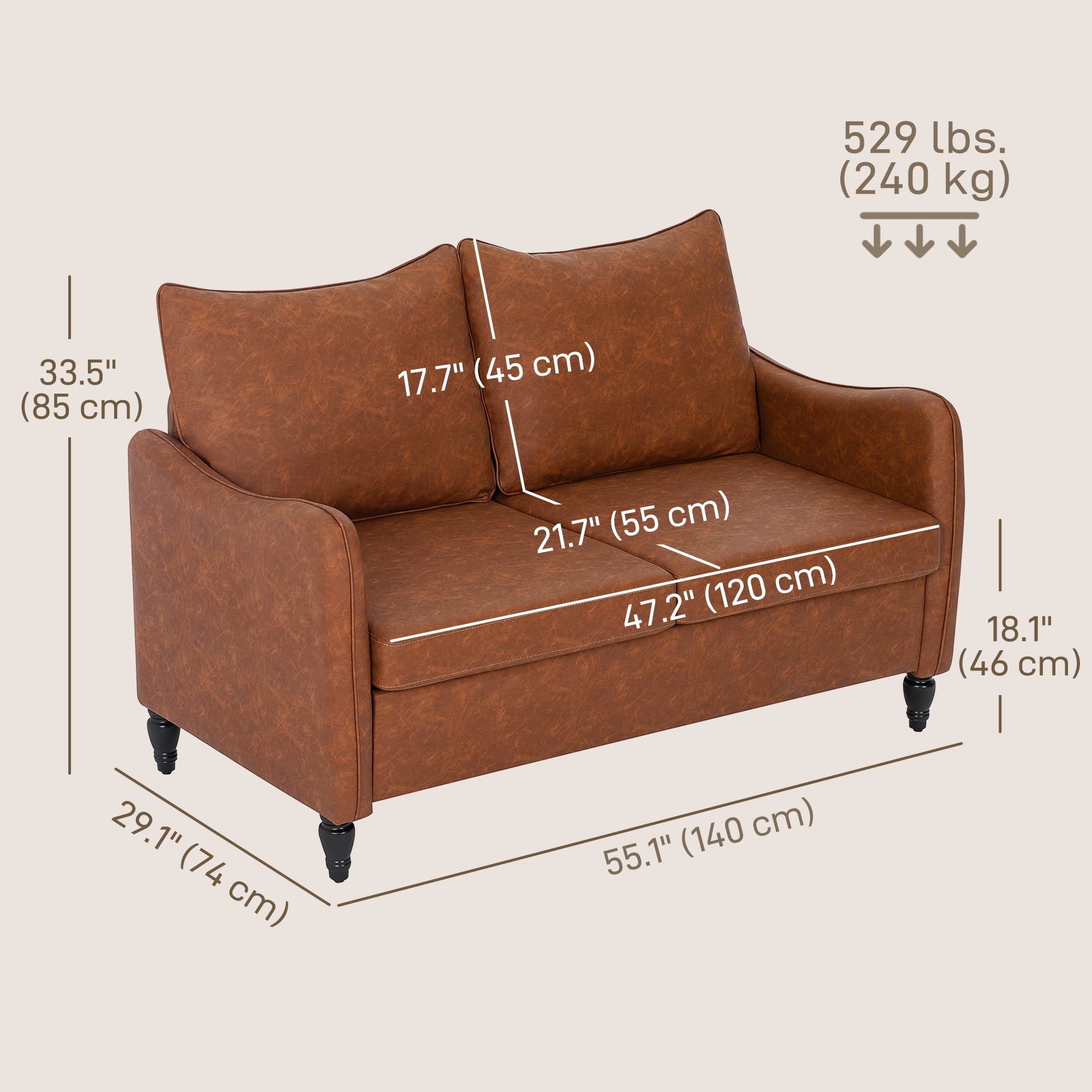 Love at First Sit Brown Sofa