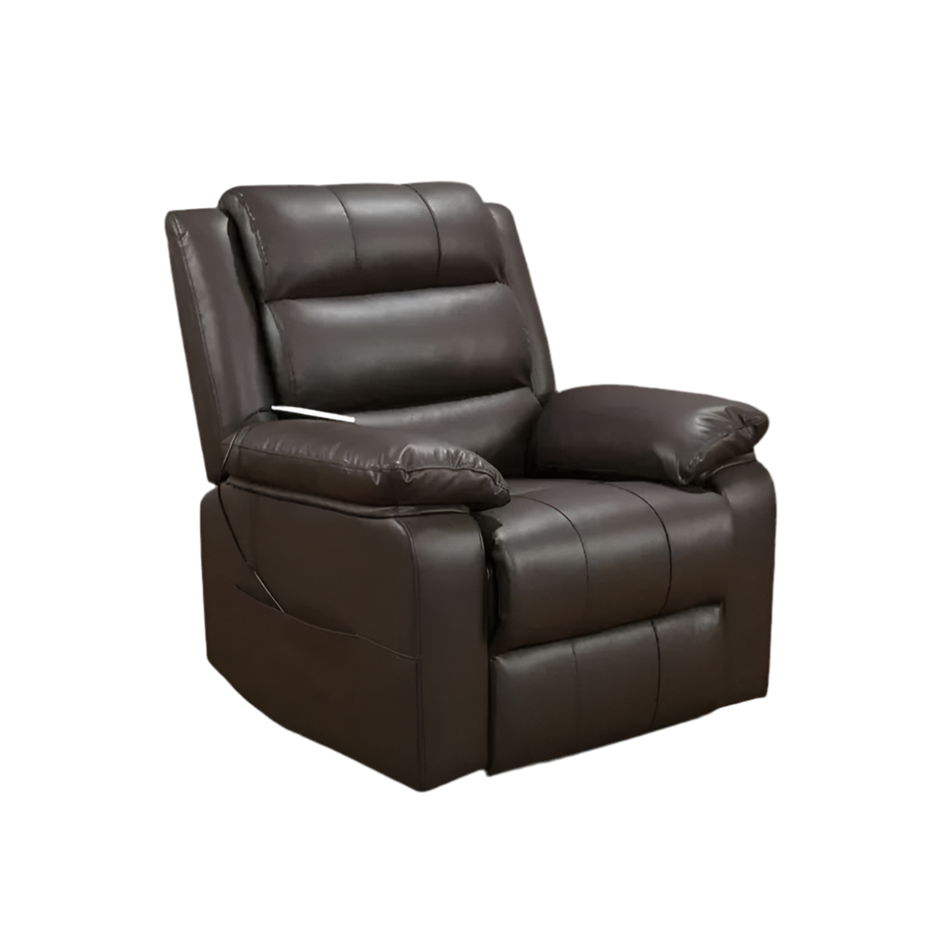 Brown Genuine Leather Electric Recliner