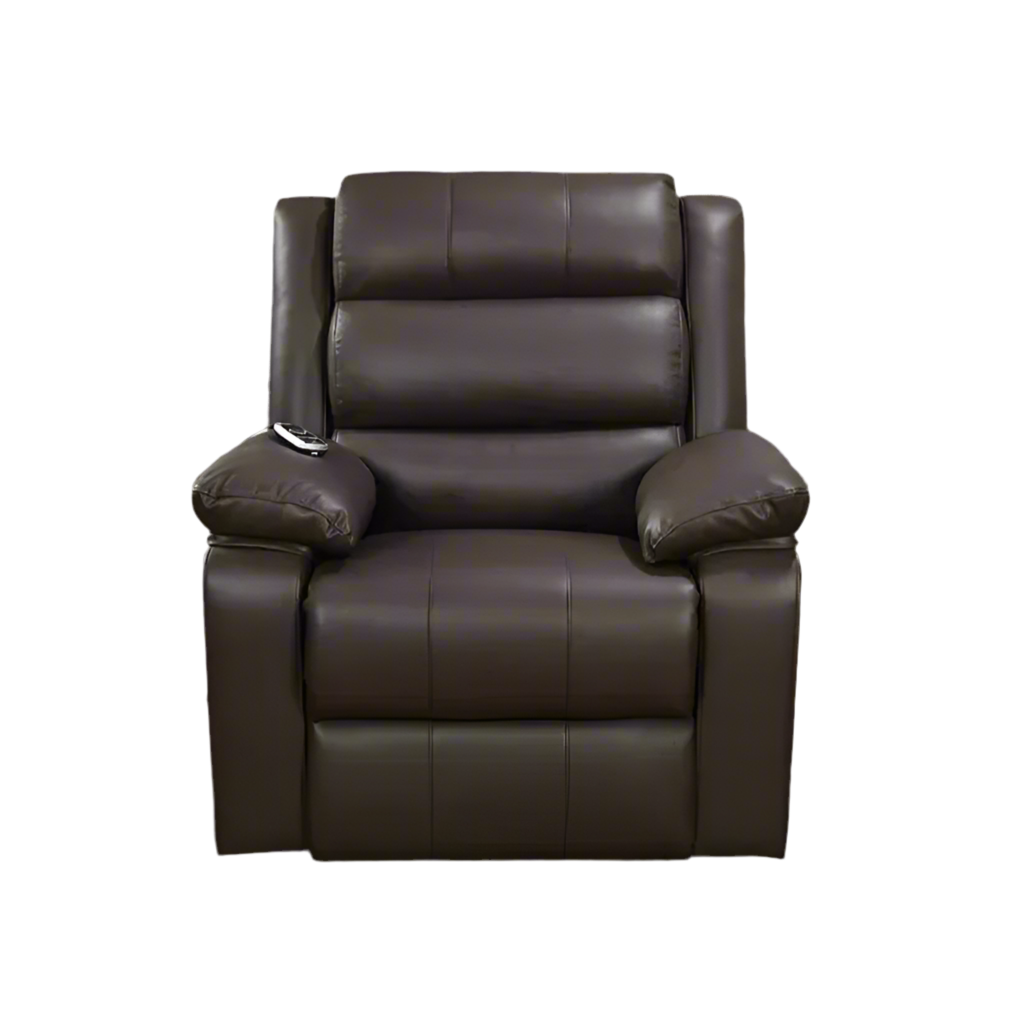 Brown Genuine Leather Electric Recliner