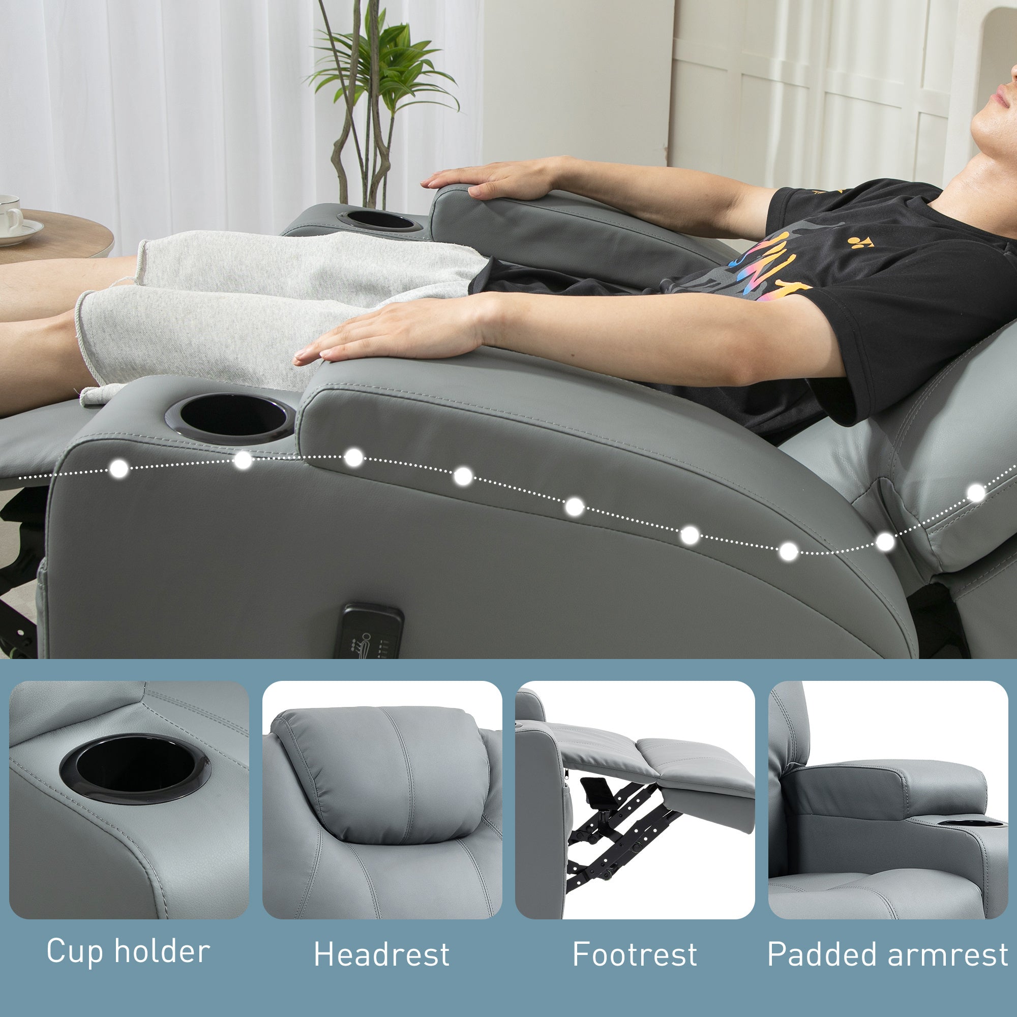 High-Density Comfort Massage Recliner