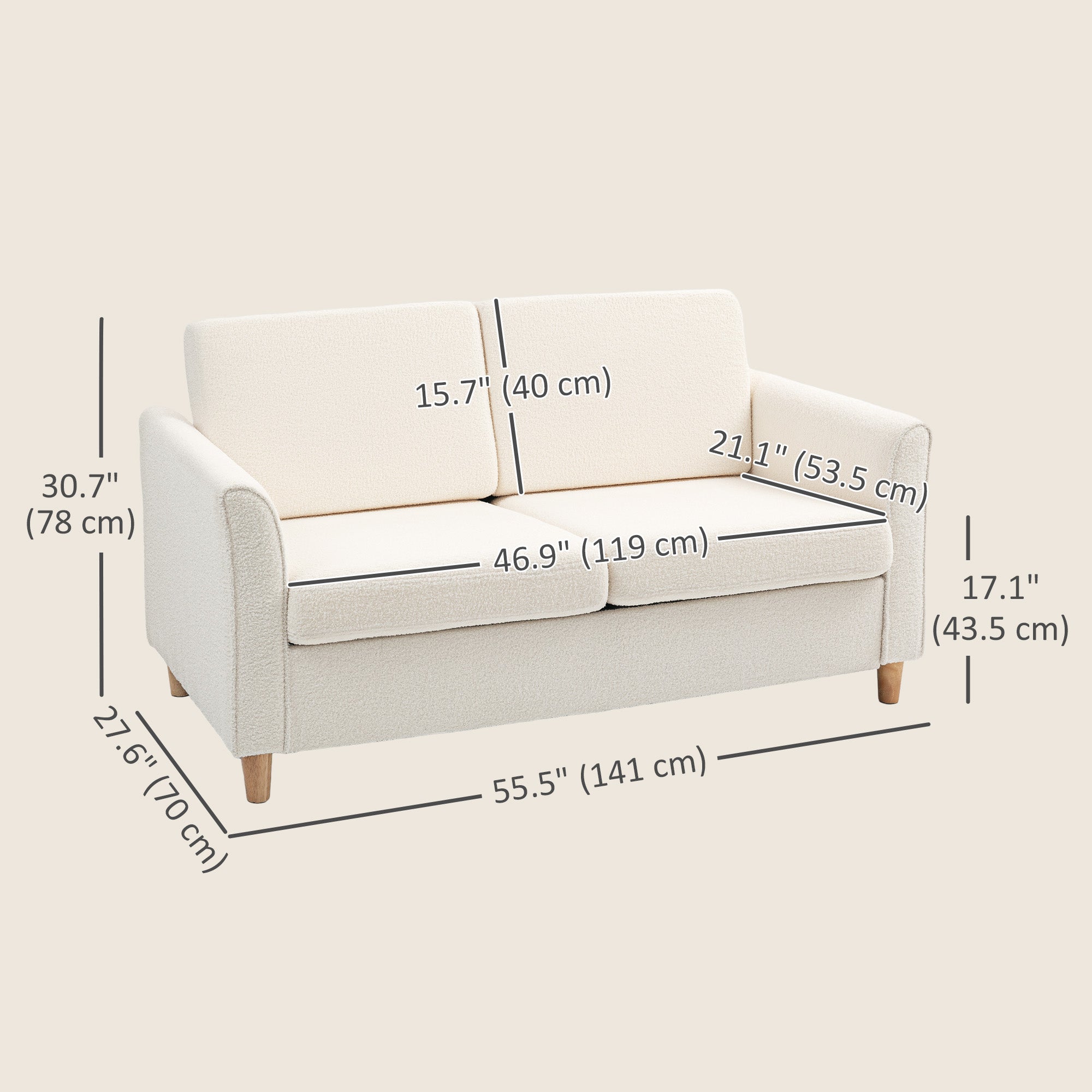 Belvoir 56" Loveseat Sofa