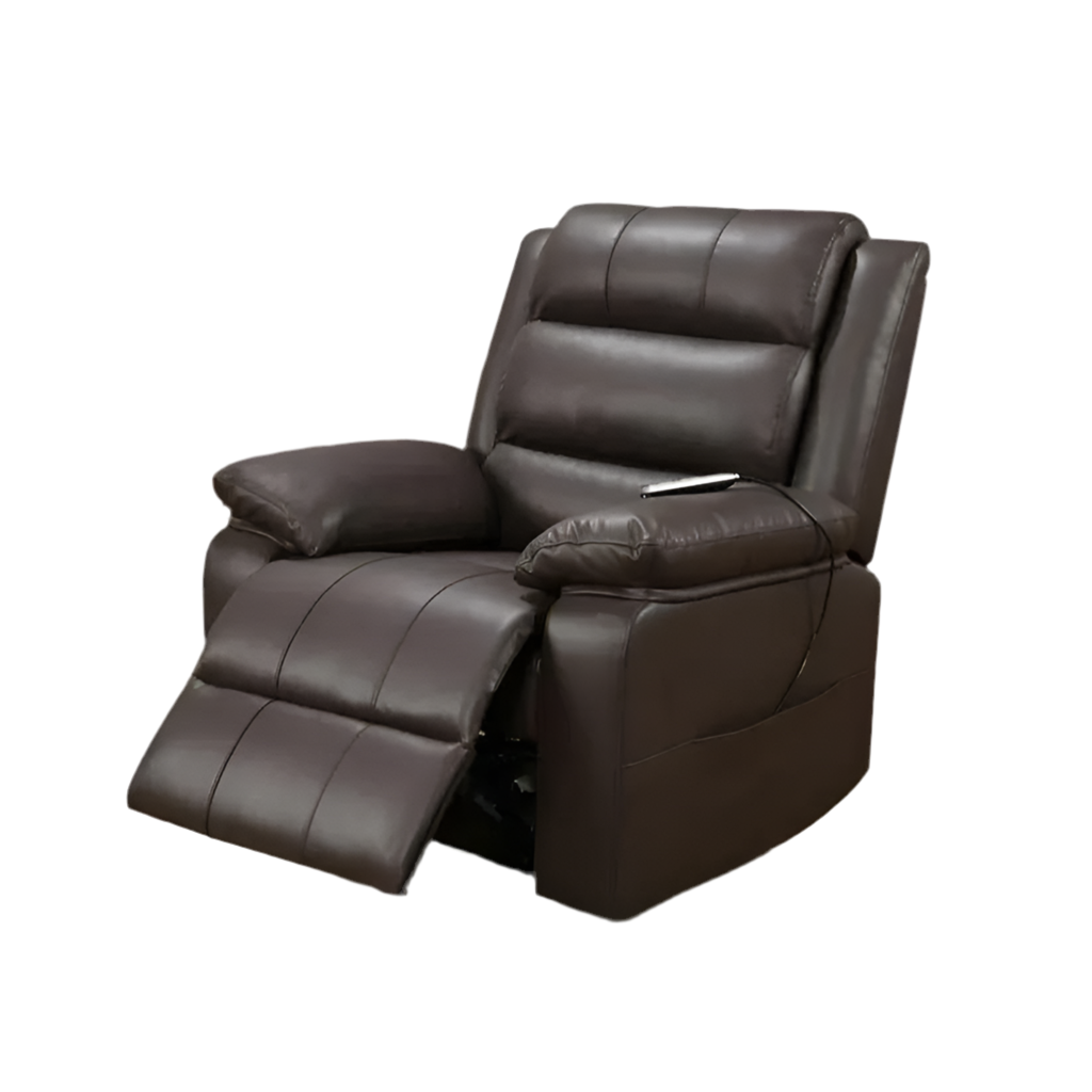 Brown Genuine Leather Electric Recliner