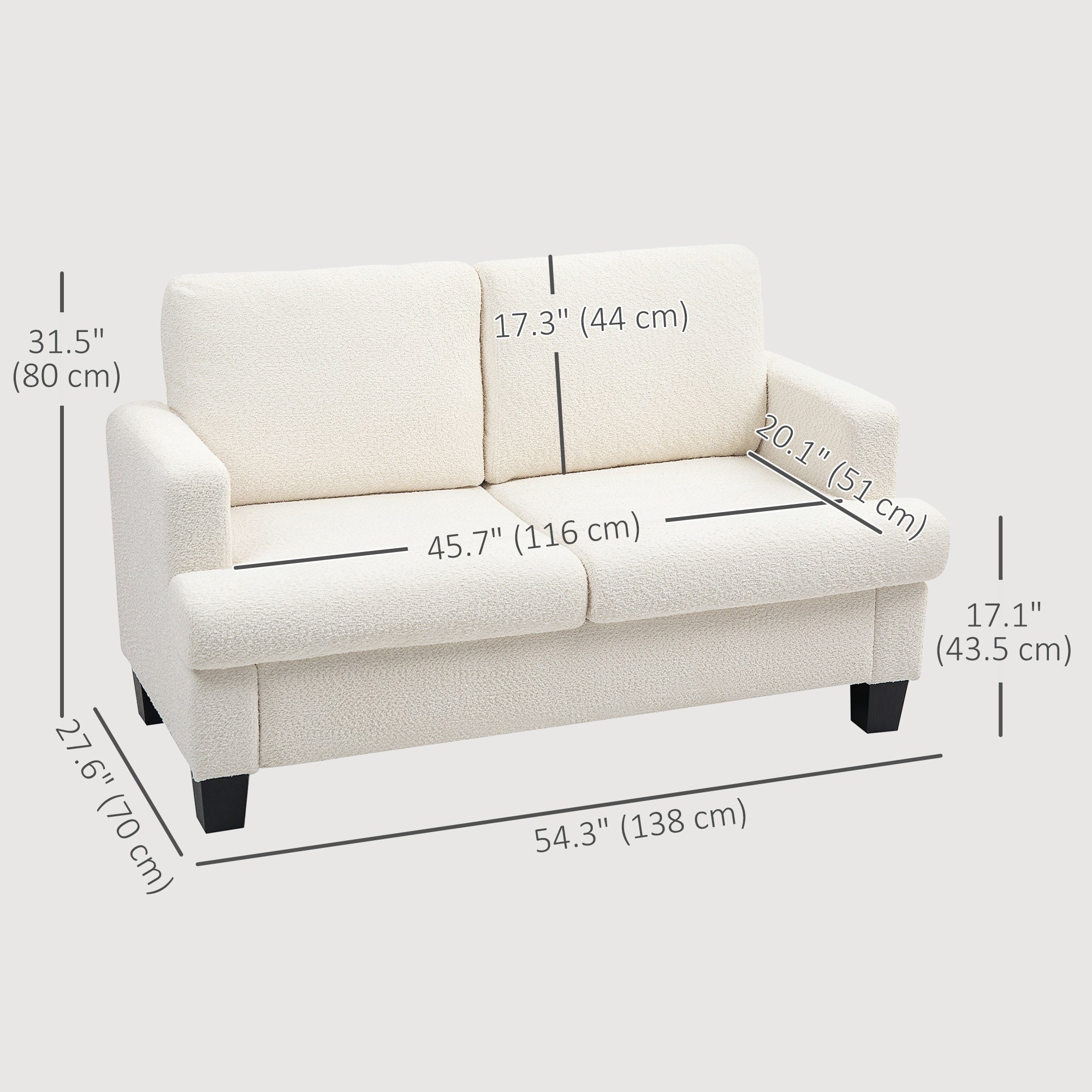 The Cavallo White Loveseat Sofa