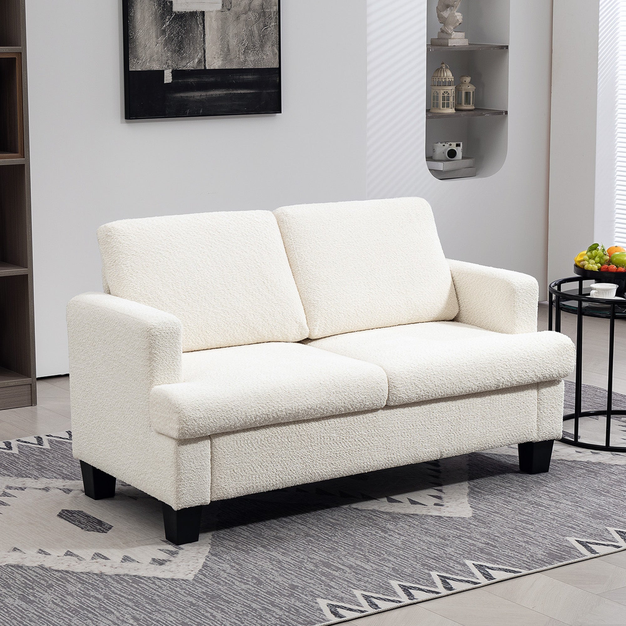The Cavallo White Loveseat Sofa