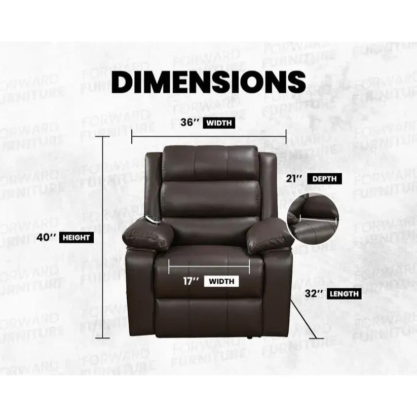 Brown Genuine Leather Electric Recliner